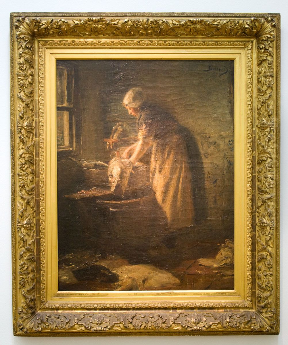 Jaantje the fish seller Oil Painting by Bernard Blommers