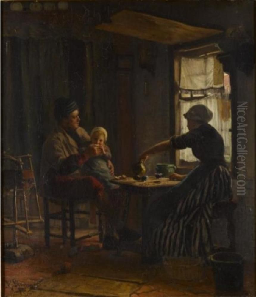 Interieur Oil Painting by Bernard Blommers