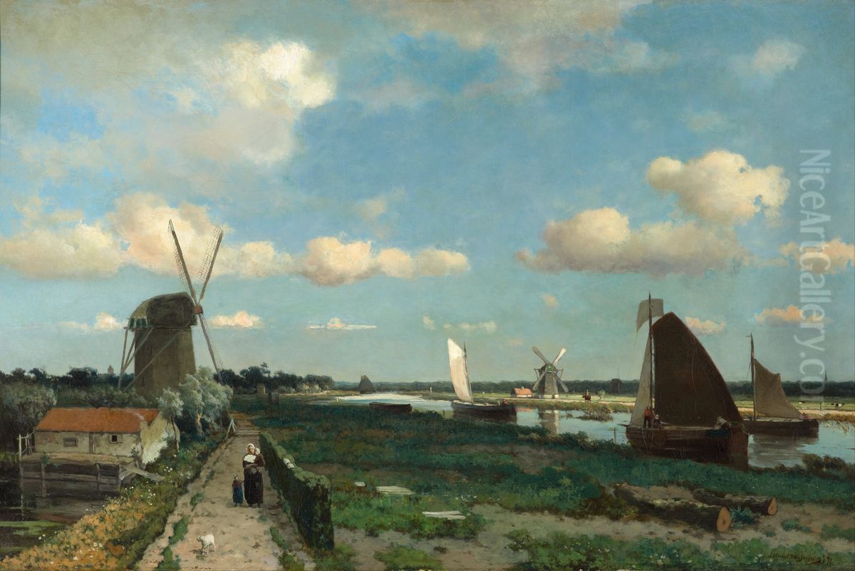 The Trekvliet Oil Painting by Johan Hendrik Weissenbruch