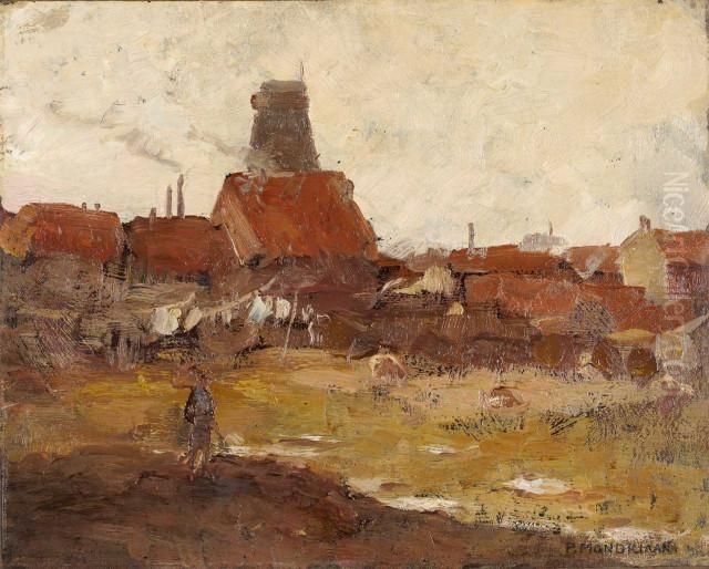 View of the Schinkel neighborhood Oil Painting by Piet Mondrian