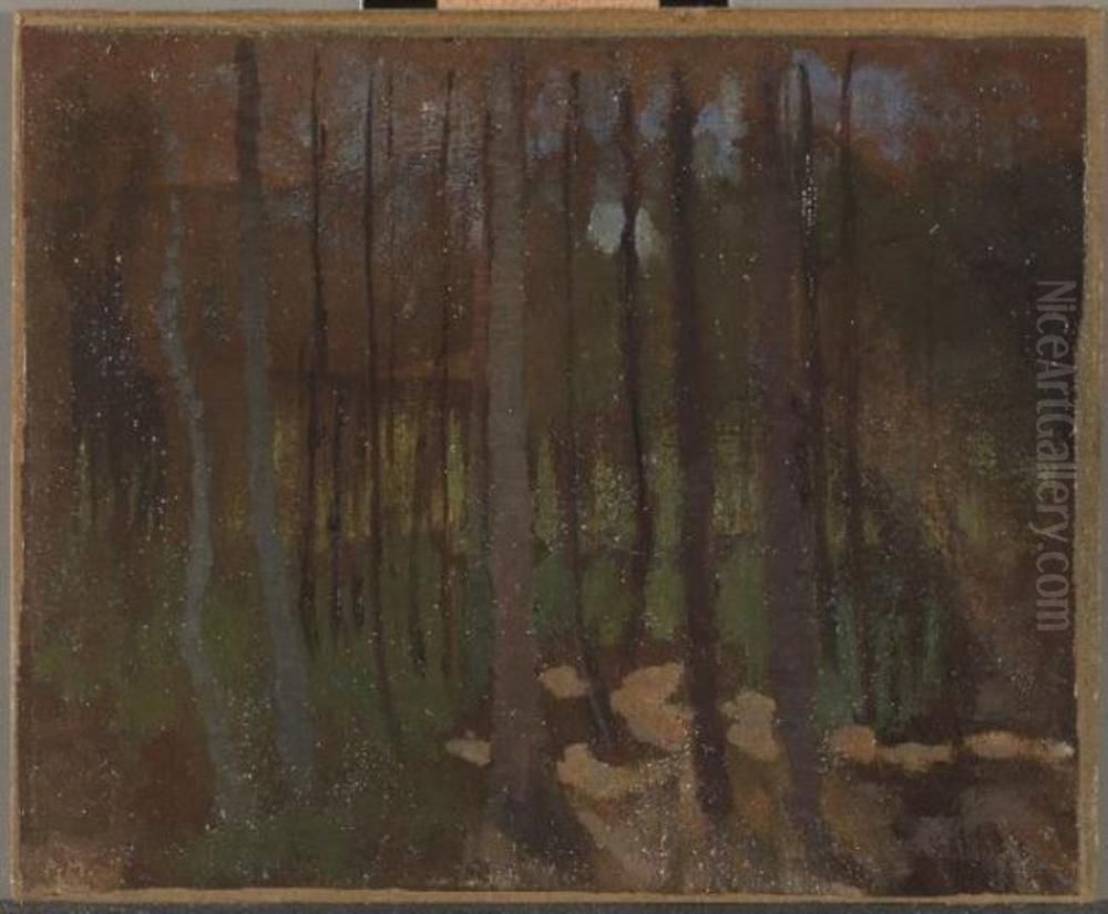 Woods Oil Painting by Piet Mondrian