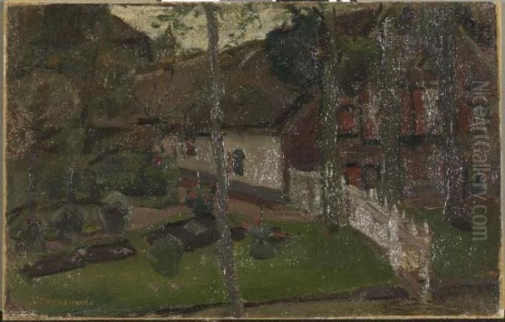 Boerderij met bomen Oil Painting by Piet Mondrian
