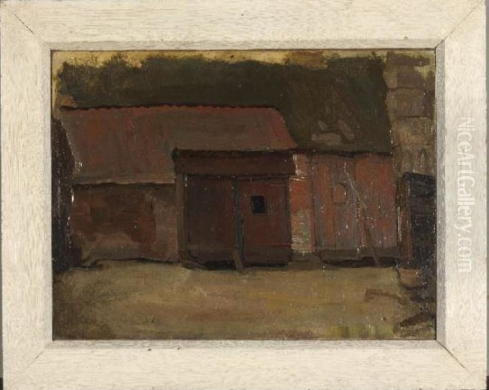 Barn doors of a Brabant farm building Oil Painting by Piet Mondrian