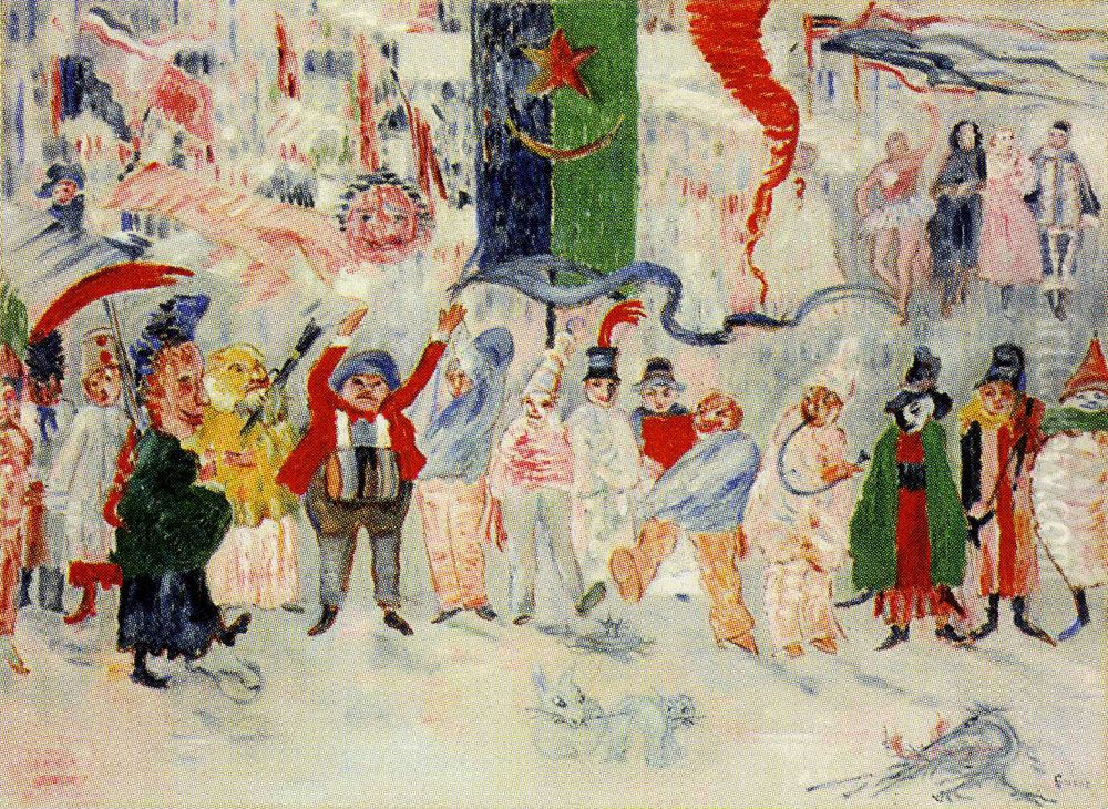 Carnival in Flanders Oil Painting by James Ensor