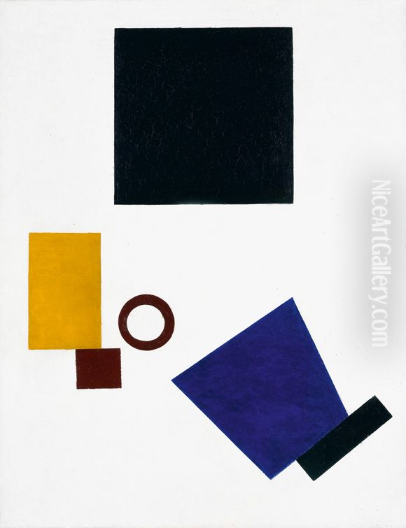 Suprematism. Two-Dimensional Self-Portrait Oil Painting by Kasimir Sevrinovitch Malevich