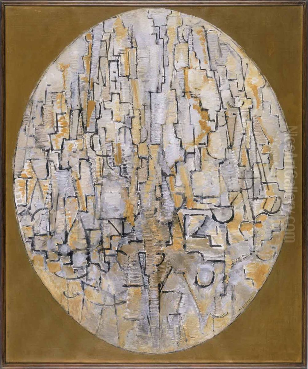 Composition in Oval Oil Painting by Piet Mondrian