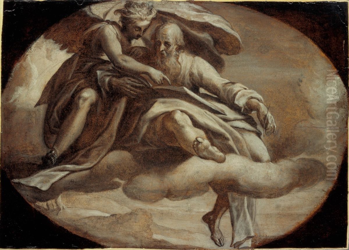 The evangelist Matthew Oil Painting by Anthonie Blocklandt van Montfoort