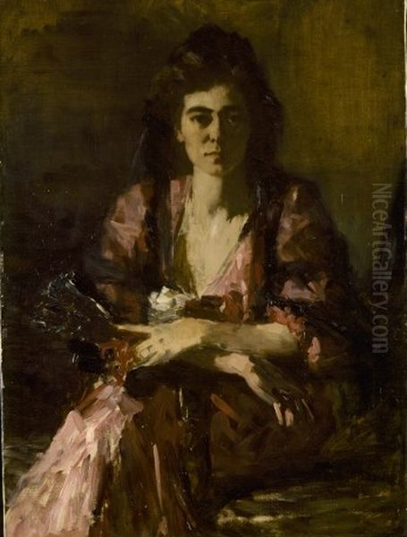 Portrait of Lizzie Ansingh Oil Painting by Therese Schwartze