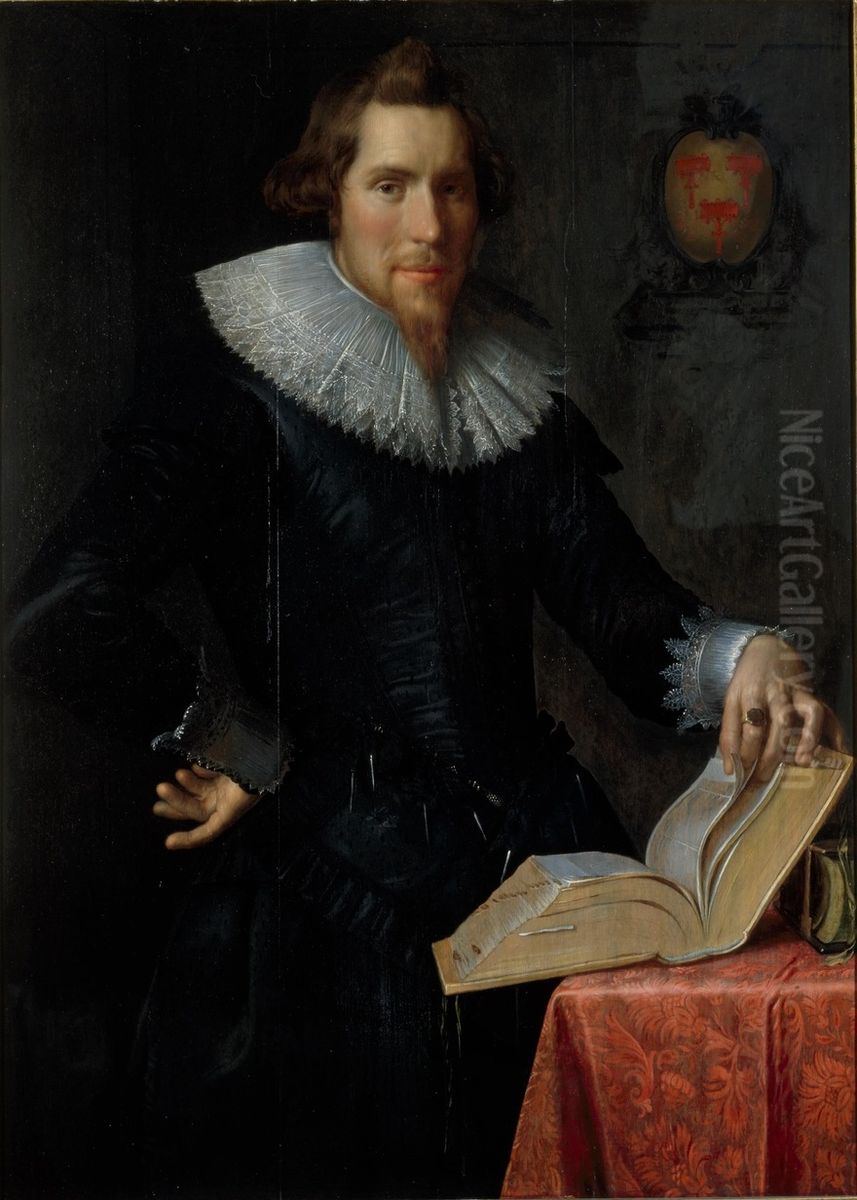 Portrait of Johan Pater, husband of Antonetta Wtewael, daughter of Joachim Wtewael Oil Painting by Joachim Wtewael (Uytewael)