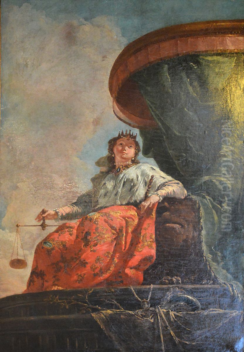 Allegorie de la Justice ou Venise tronant Oil Painting by Francesco Fontebasso