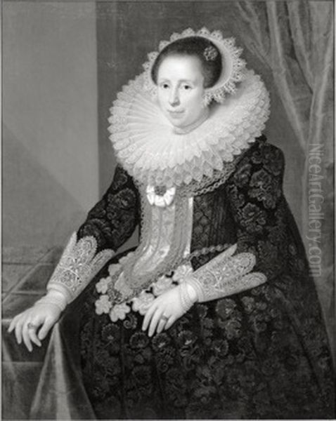 Portrait of Johanna Martens (1599-1639) Oil Painting by Paulus Moreelse