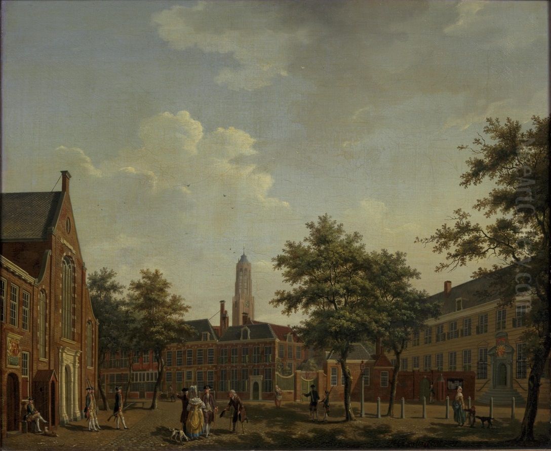 The Janskerkhof in Utrecht Oil Painting by Isaac Ouwater