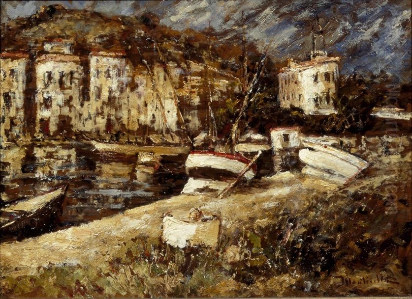 Der Hafen von Cassis Oil Painting by Adolphe Joseph Thomas Monticelli