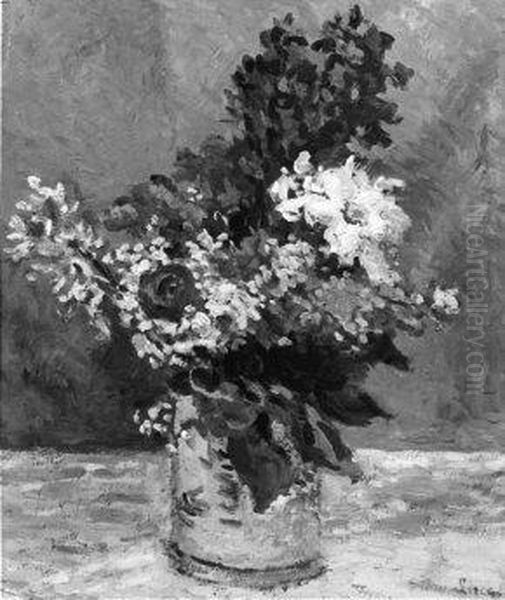 Giroflees et narcisse Oil Painting by Maximilien Luce