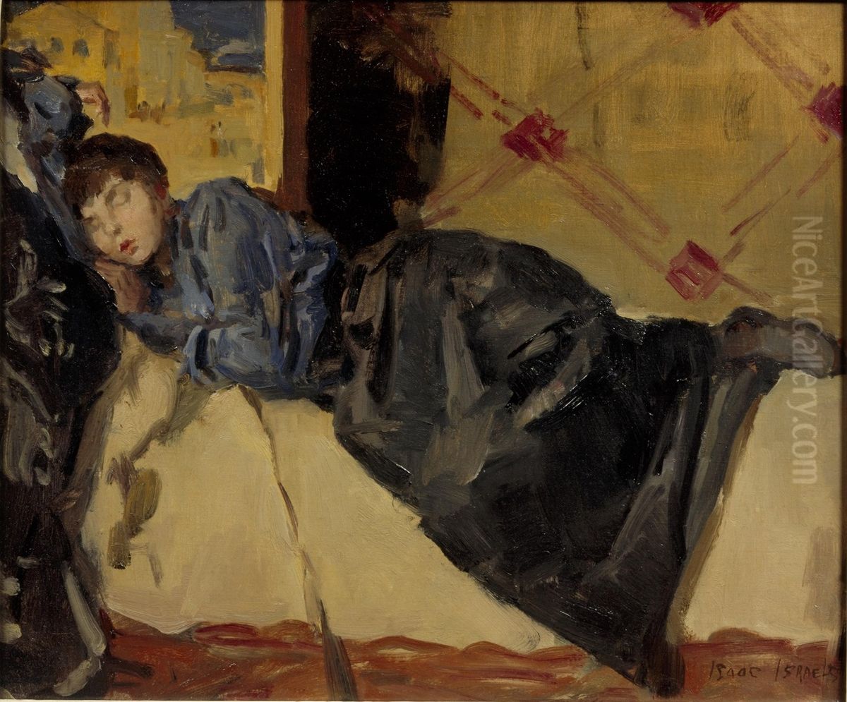 Sleeping woman Oil Painting by Isaac Lazarus Israels