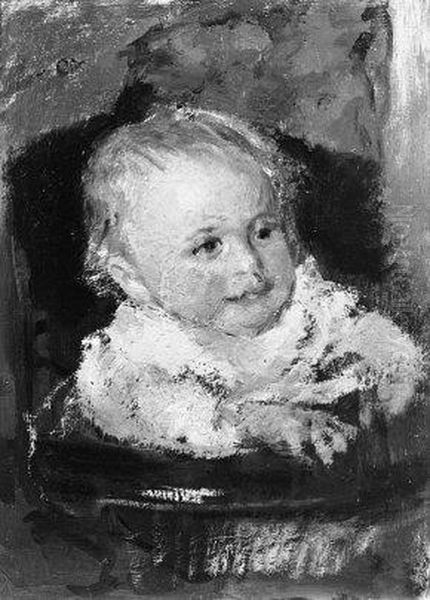 Kind in stoel Oil Painting by Albert Neuhuys