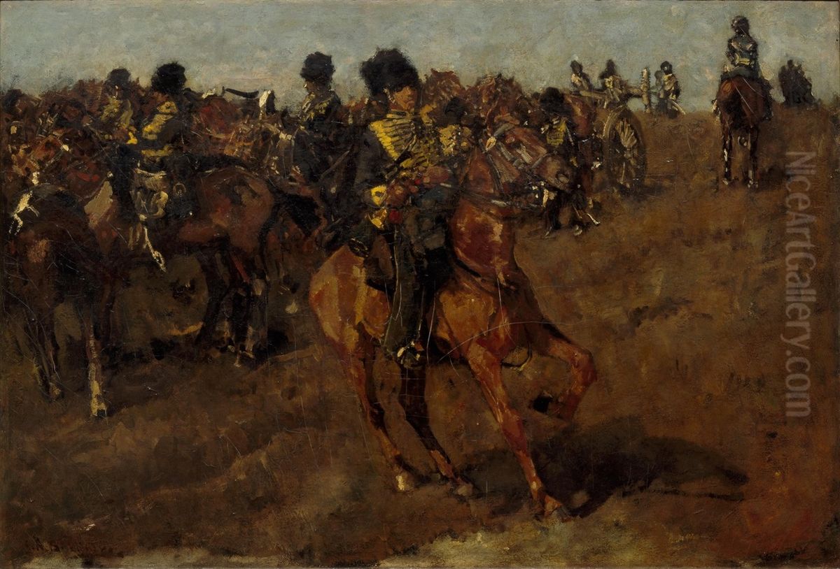 De trompetter van de Gele Rijders Oil Painting by George Hendrik Breitner