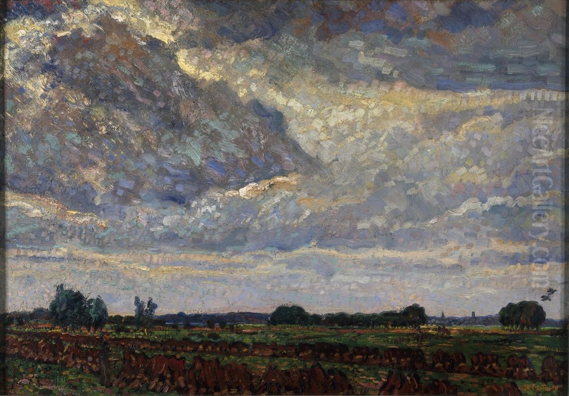 Buig weer (landschap bij Montfoort) Oil Painting by Leo Gestel