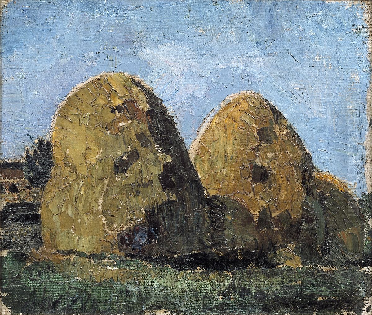 Haystacks Oil Painting by Theo van Doesburg