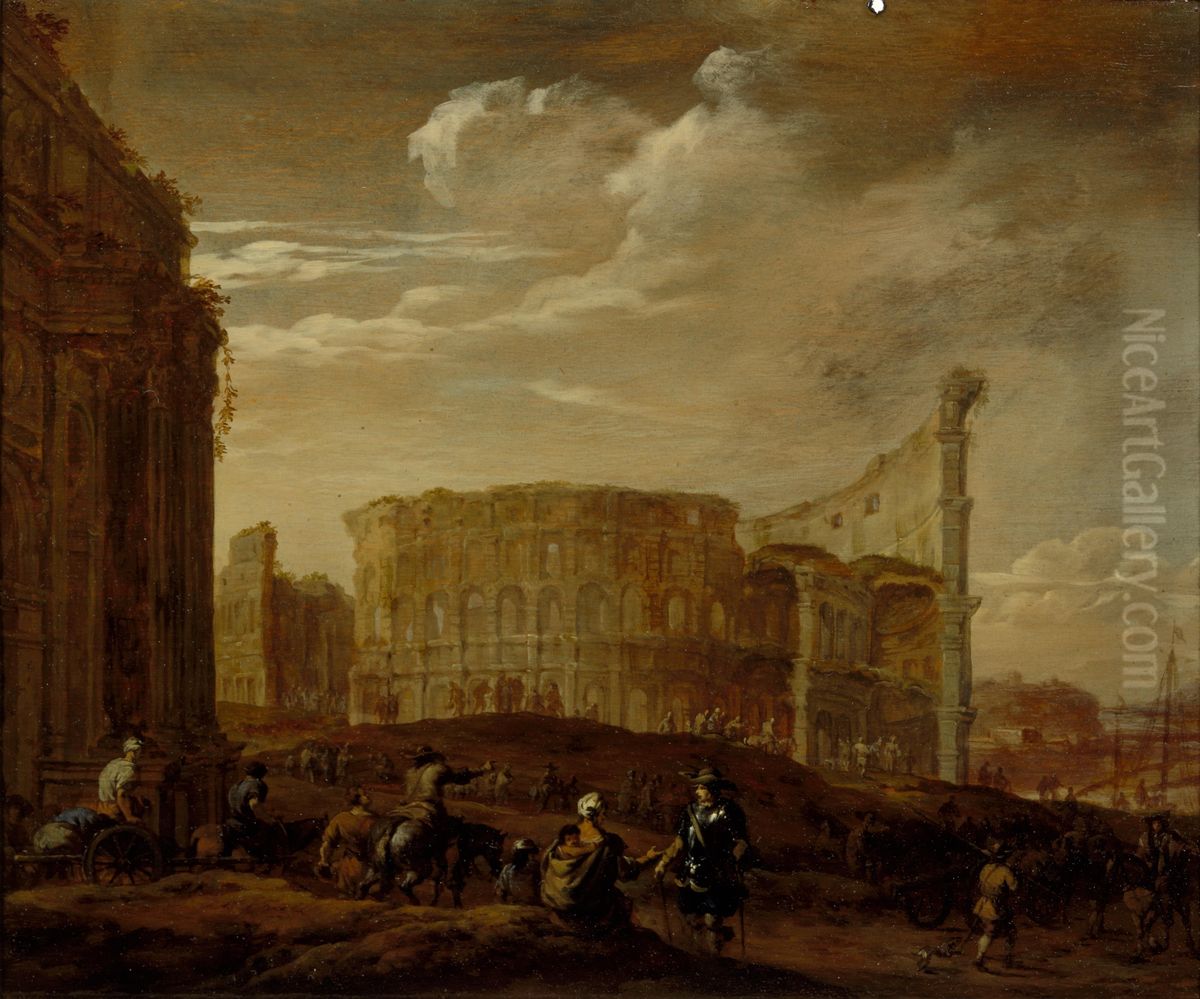 the Colosseum at Rome Oil Painting by Jacob Van Der Ulft