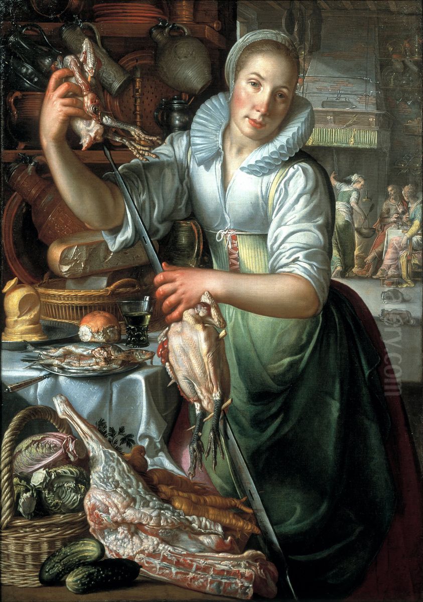 The kitchen maid Oil Painting by Joachim Wtewael (Uytewael)