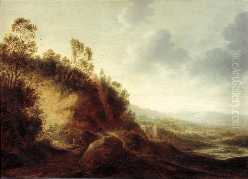 Mountain Landscape Oil Painting by Gijsbert d'Hondecoeter