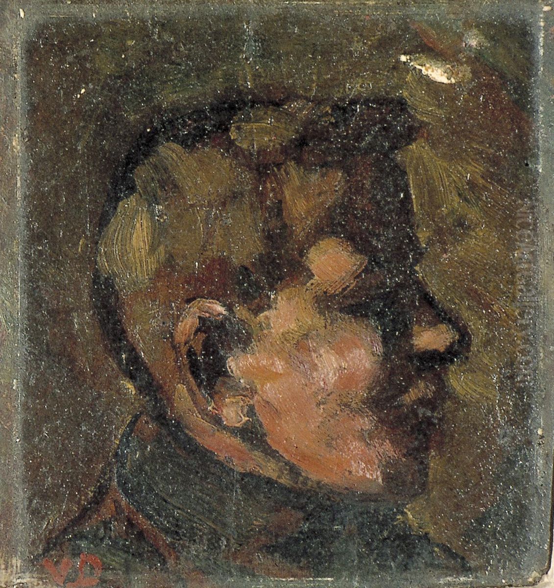 Portrait of a boy en profil Oil Painting by Theo van Doesburg