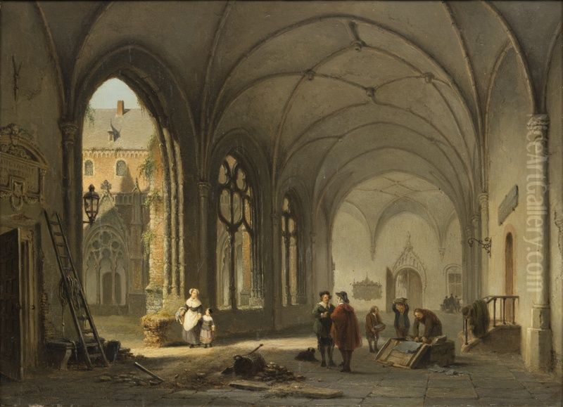 Utrecht, de Kloostergang van de Dom Oil Painting by Bartholomeus van Hove