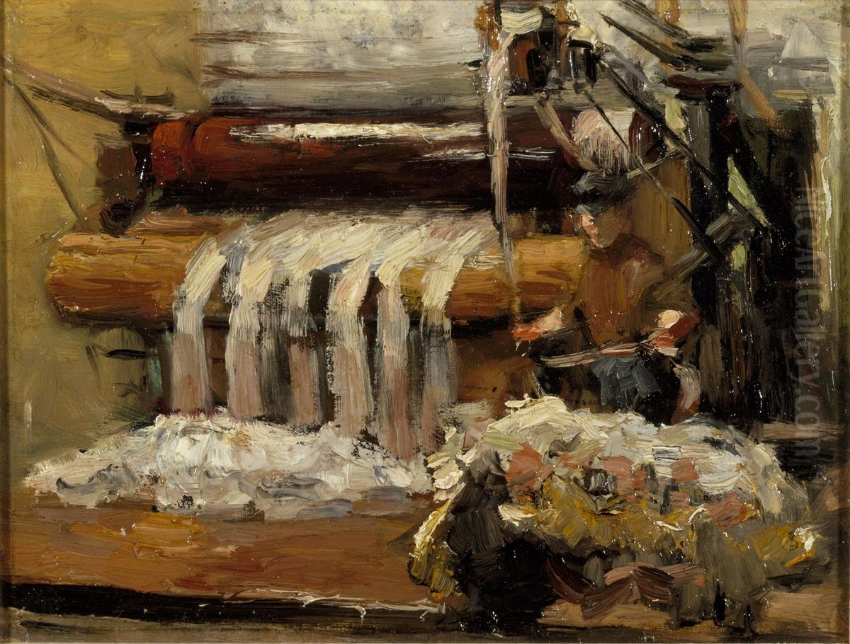 Washing strands of Cotton Oil Painting by Anthon van Rappard