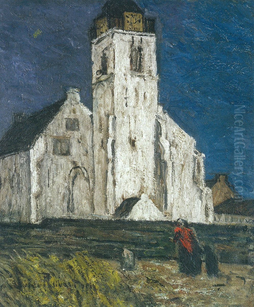 Church in Katwijk Oil Painting by Suze Robertson