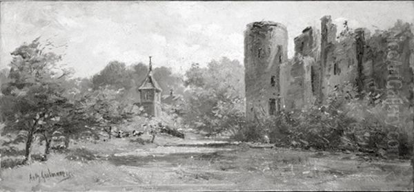 De ruine van kasteel De Haar te Haarzuilens Oil Painting by Anthony Grolman