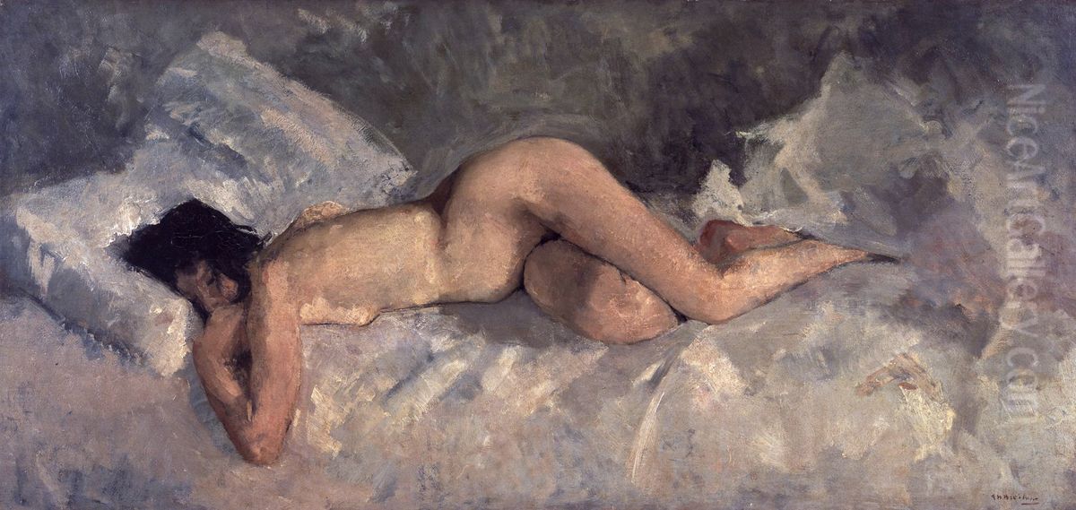 Liggend naakt Oil Painting by George Hendrik Breitner