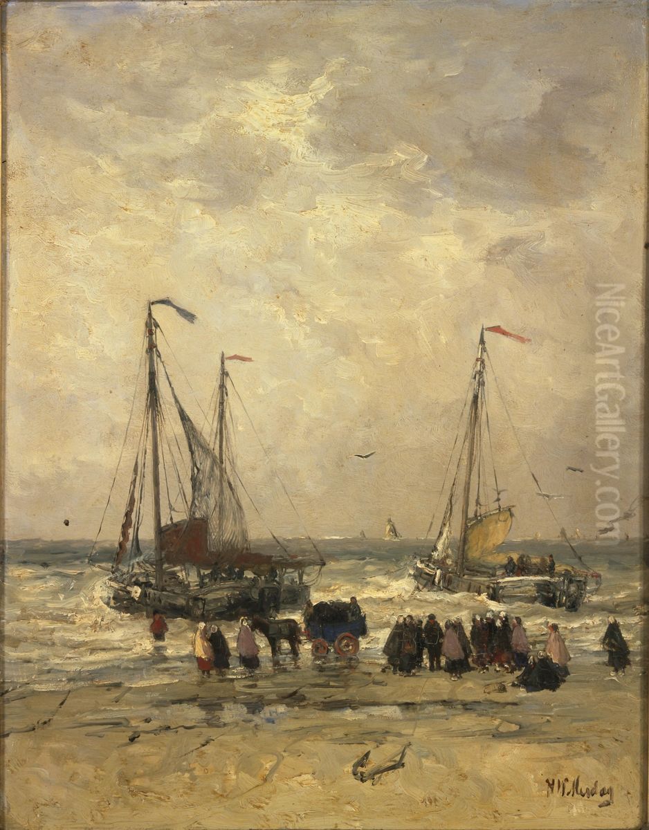 Strandgezicht Oil Painting by Hendrik Willem Mesdag