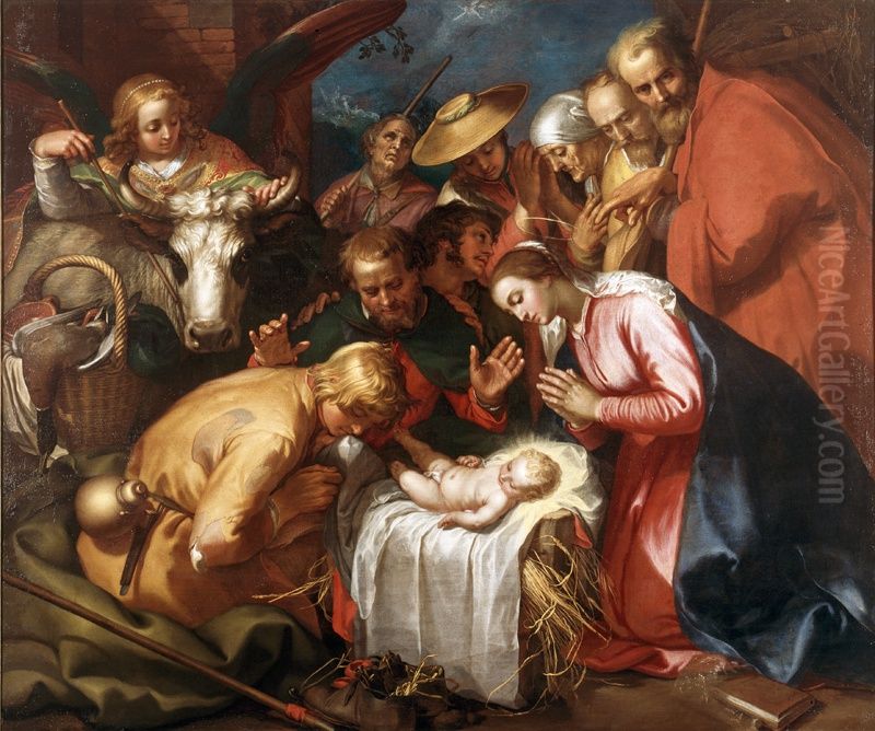 Adoration of the shepherds Oil Painting by Abraham Bloemaert