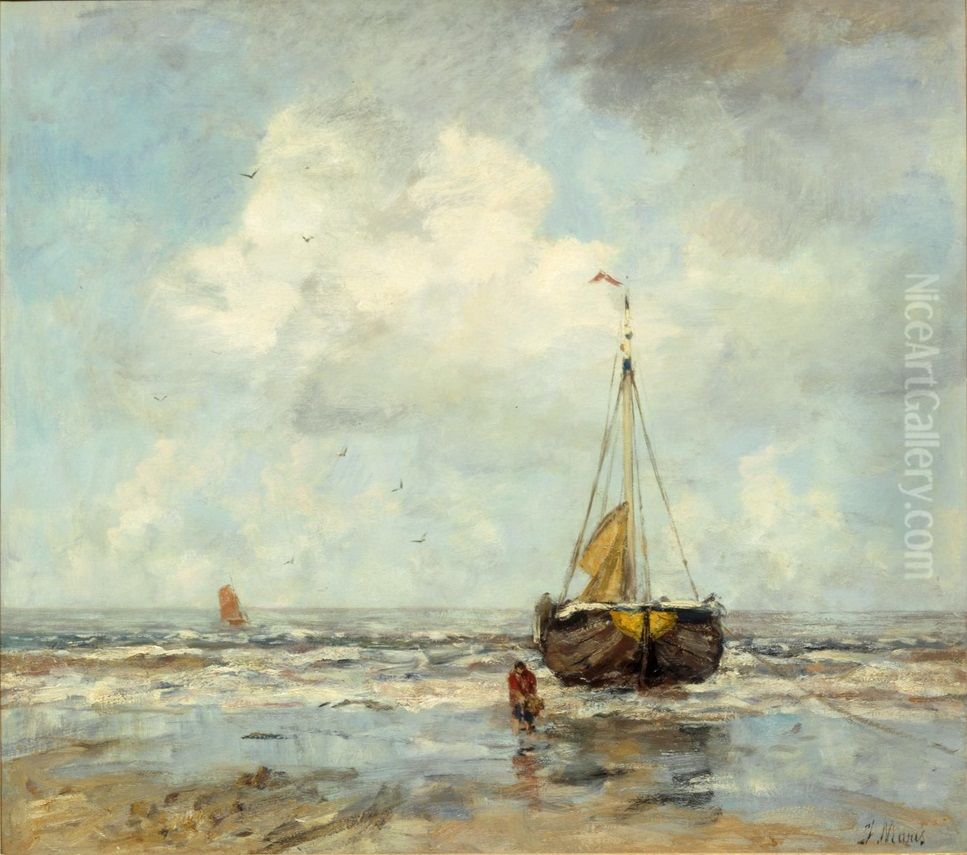 Bomschuit op het strand Oil Painting by Jacob Maris