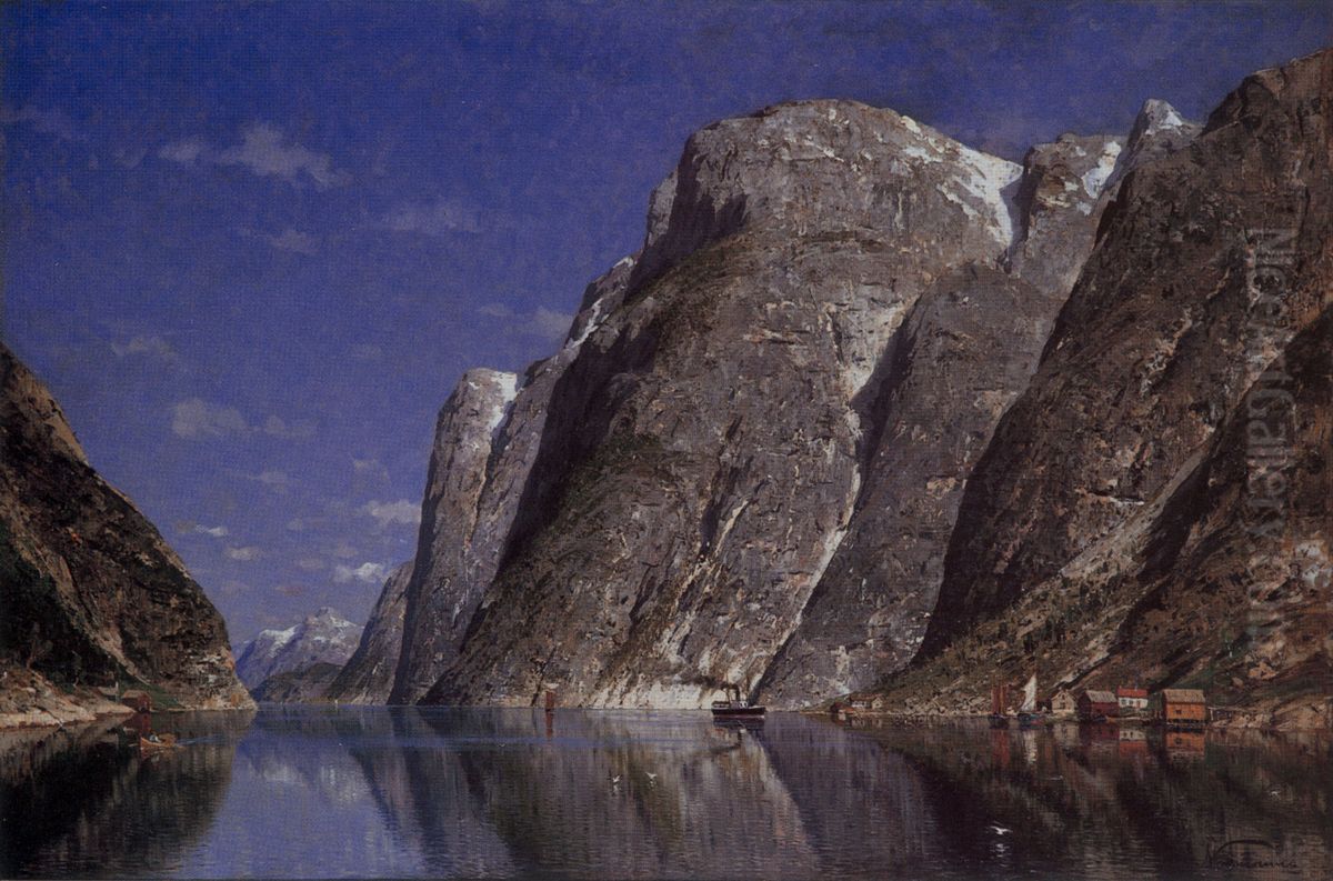 The Steamship Oil Painting by Adelsteen Normann