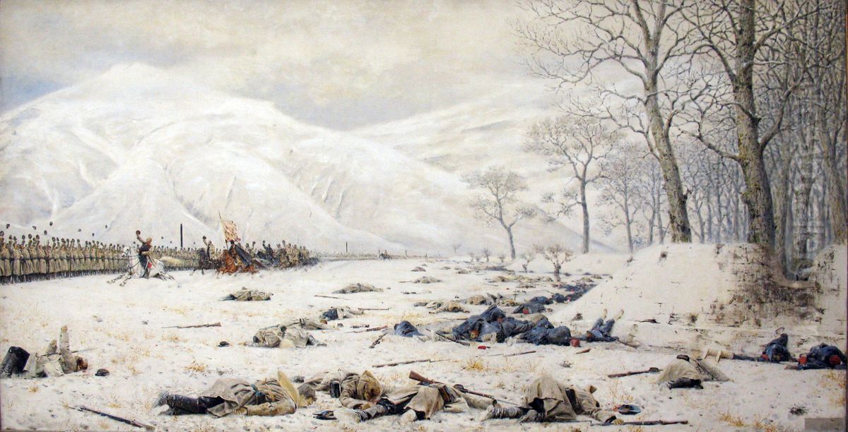 Schlachtfeld am Schipkapass Oil Painting by Vasily Vereshchagin