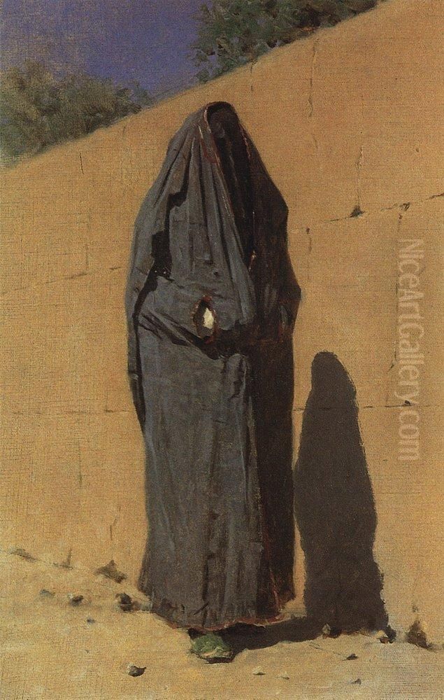 Uzbek woman in Tashkent Oil Painting by Vasily Vereshchagin