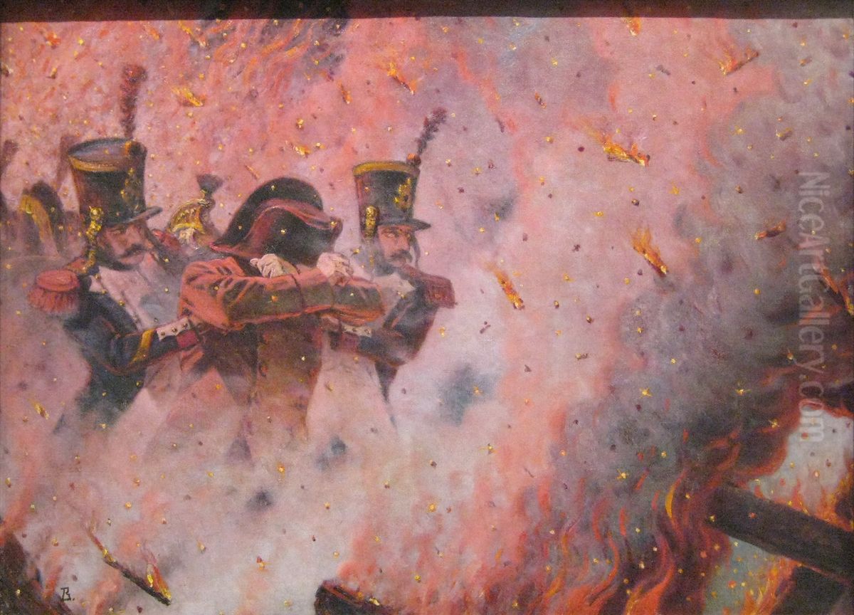 Through the fire Oil Painting by Vasily Vereshchagin