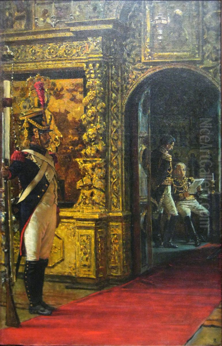 Marshal Davout in Chudov Monastery Oil Painting by Vasily Vereshchagin