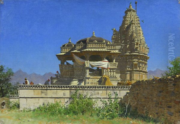 Brahmi temple in Udaipur Oil Painting by Vasily Vereshchagin