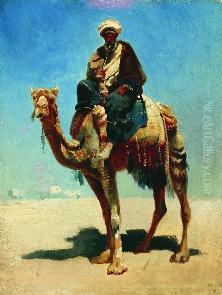 Arab on a camel Oil Painting by Vasily Vereshchagin