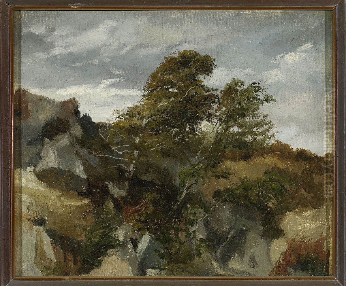 Landscape from Bortniki at the Dniester River Oil Painting by Henryk Rodakowski