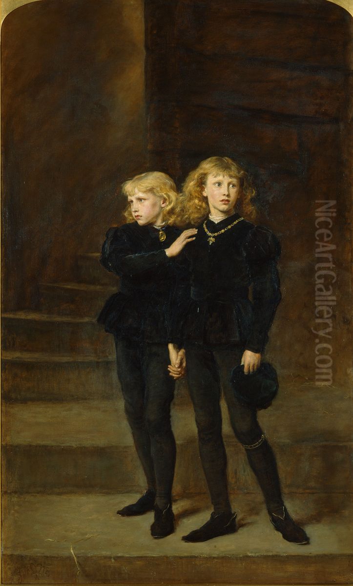 The Princes in the Tower Oil Painting by Sir John Everett Millais