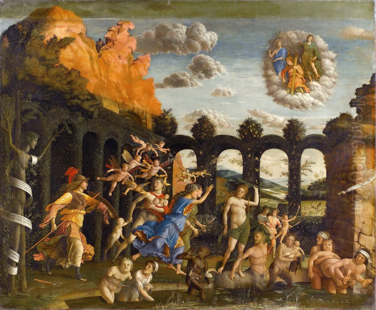 Pallas Expelling the Vices from the Garden of Virtue Oil Painting by Andrea Mantegna