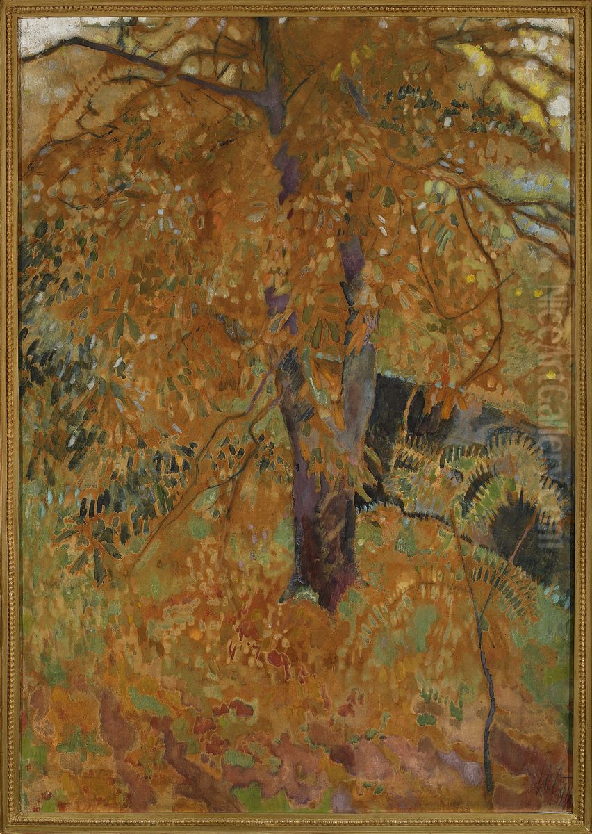 Autumn Oil Painting by Kazimierz Sichulski