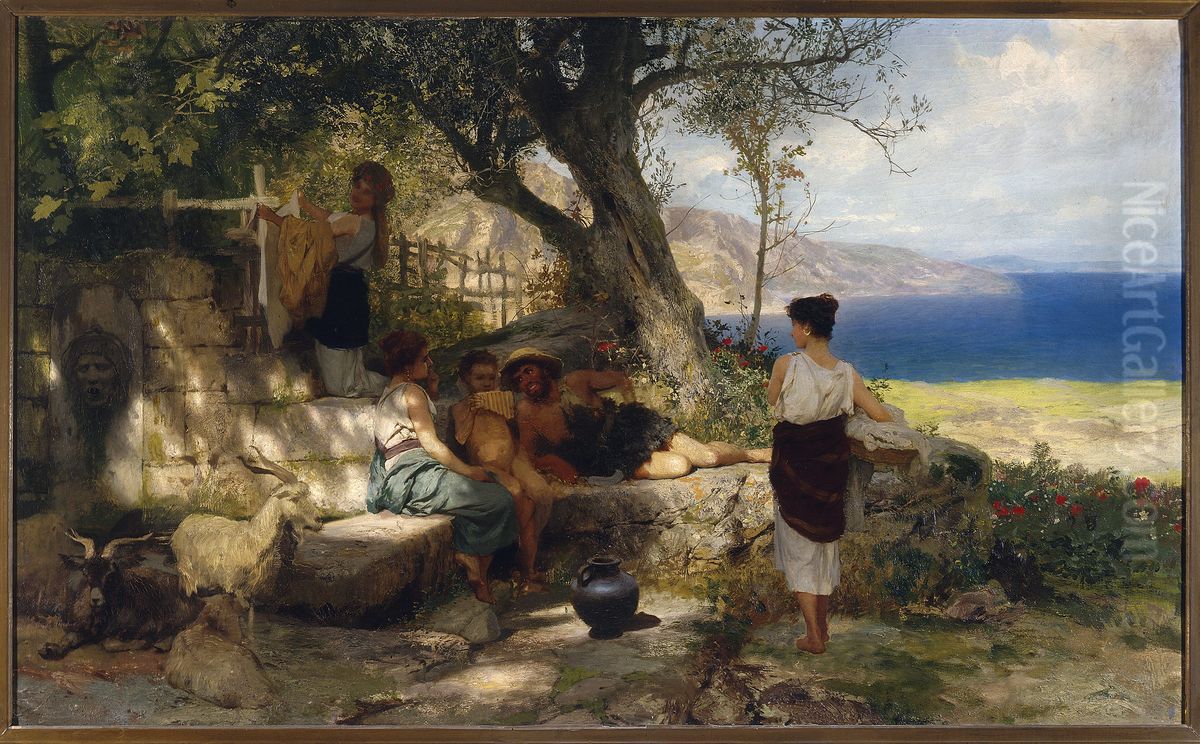 At the spring well Oil Painting by Henryk Siemiradzki