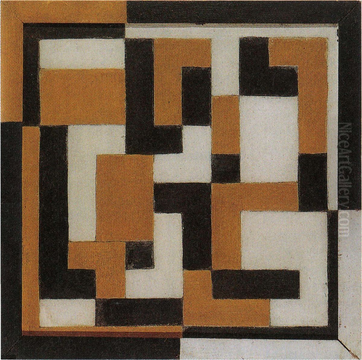 Composition Oil Painting by Theo van Doesburg