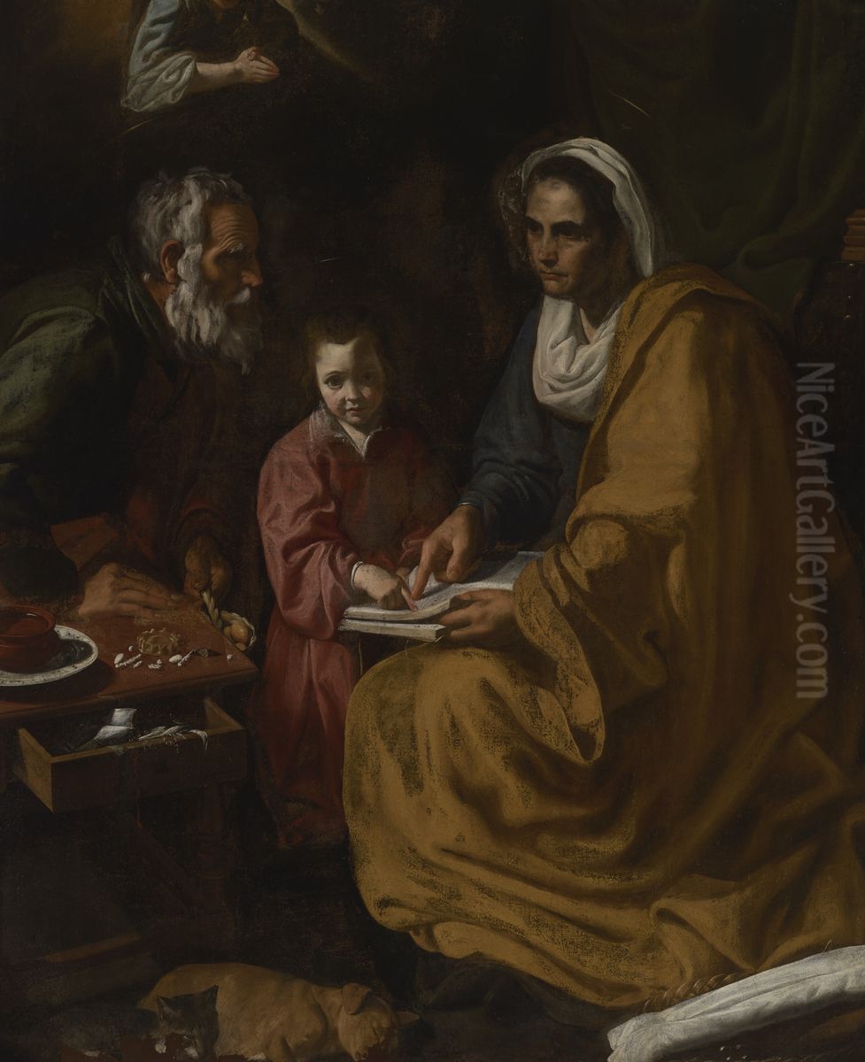 La Educacion de la Virgen Oil Painting by Diego Rodriguez de Silva y Velazquez