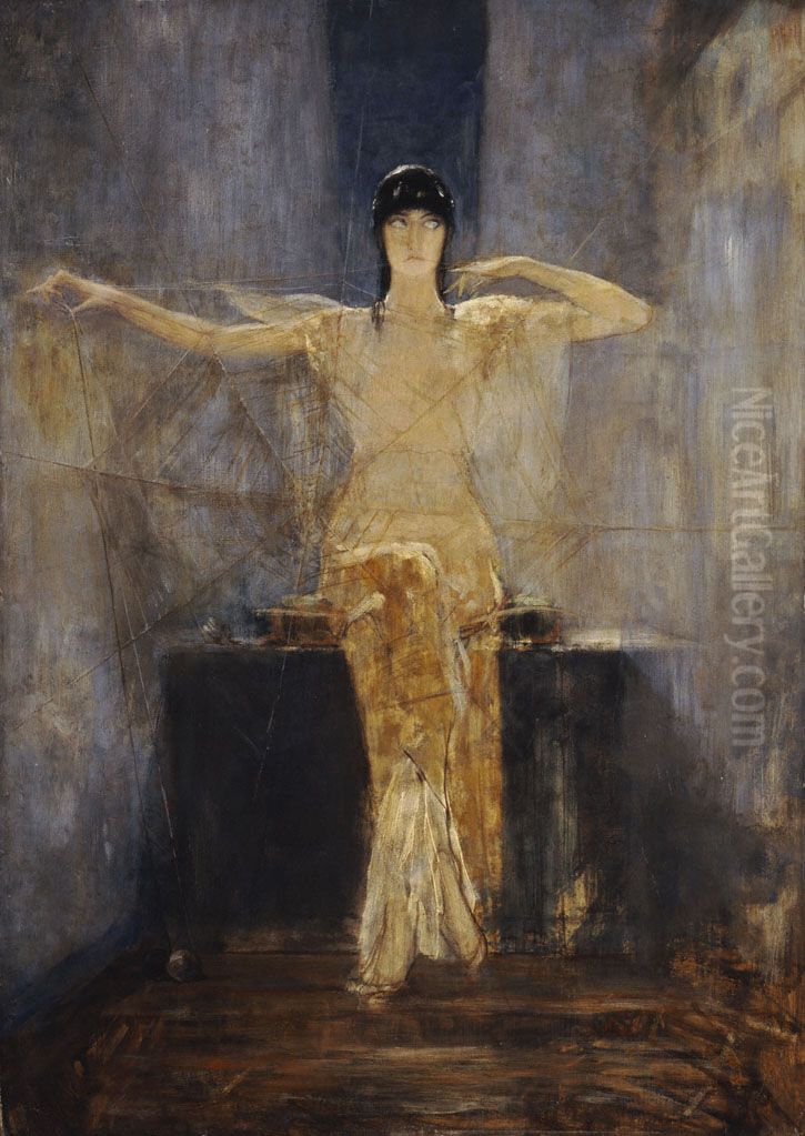 E arachne Oil Painting by Nikolaos Gyzis